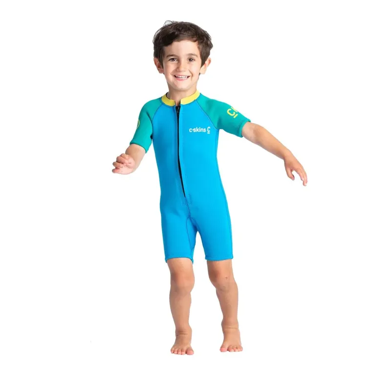 C-Skins C-Kid Baby Shorti Wetsuit CYAN/YELLOW